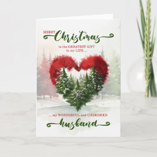 Cartes Pour Fêtes Annuelles Mari Romantique Noël Bois Coeur
