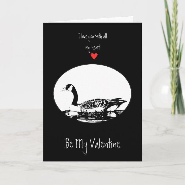 Cartes Pour Fêtes Annuelles Mari Valentine Love Canada Goose Silhouette Art (Devant)
