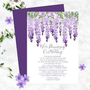 Cartes Pour Fêtes Annuelles Mariage à la Lavande Wisteria : Changement de Plan