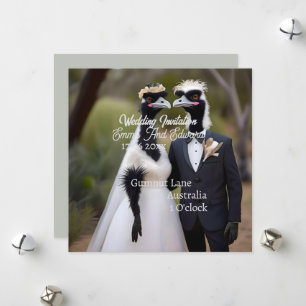 Cartes Pour Fêtes Annuelles Mariage australien australien Emus, Mariage