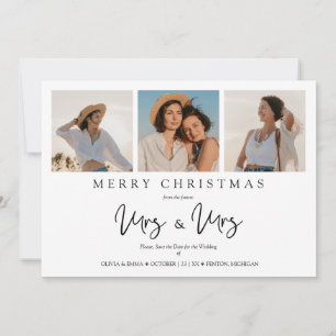 Cartes Pour Fêtes Annuelles Mariage de Noël LGBT Lesbienne Fantaisiste MME & M
