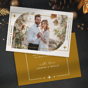 Cartes Pour Fêtes Annuelles Mariage de Noël minimaliste d'or