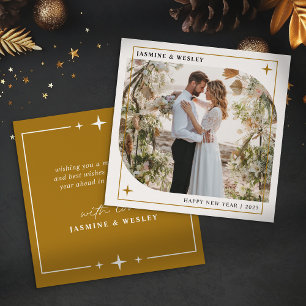 Cartes Pour Fêtes Annuelles Mariage de Noël minimaliste d'or