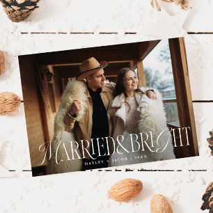 Cartes Pour Fêtes Annuelles Mariage d'élégance Vintage mariée et brillante