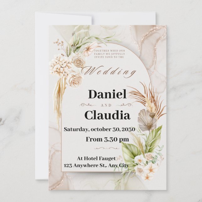 Cartes Pour Fêtes Annuelles Mariage d'invitation (Devant)