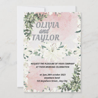 Cartes Pour Fêtes Annuelles Mariage d'invitation de script mou
