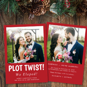 Cartes Pour Fêtes Annuelles Mariage en fuite drôle Photo de Noël
