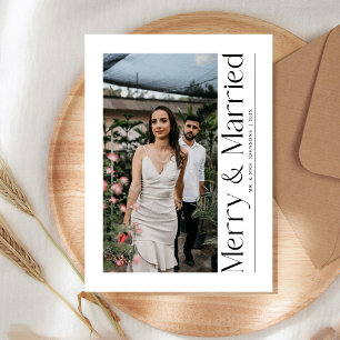 Cartes Pour Fêtes Annuelles Mariage minimal et mariage de Noël Photo Nouveaux 