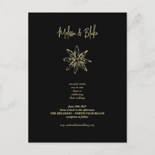 Cartes Pour Fêtes Annuelles Mariage minimaliste simple or noir