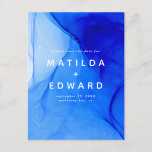 Cartes Pour Fêtes Annuelles Mariage personnalisé encre moderne bleu marine gra
