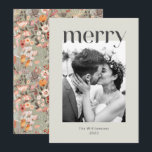 Cartes Pour Fêtes Annuelles Mariage Photo Floral Bohème Taupe Sage Rustique<br><div class="desc">Carte de Noël de Mariage Personnalisée Florale Bohème Vert Sage et Taupe</div>