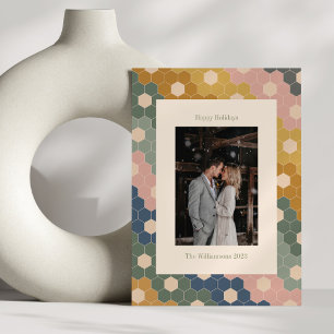 Cartes Pour Fêtes Annuelles Mariage Photo Vintage Moderne Chic Bohème Terreux