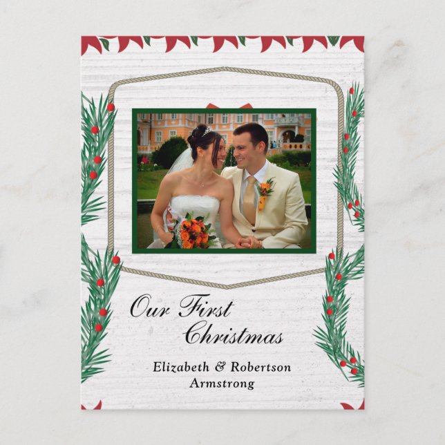 Cartes Pour Fêtes Annuelles Mariage Premier Noël Notre photo (Devant)