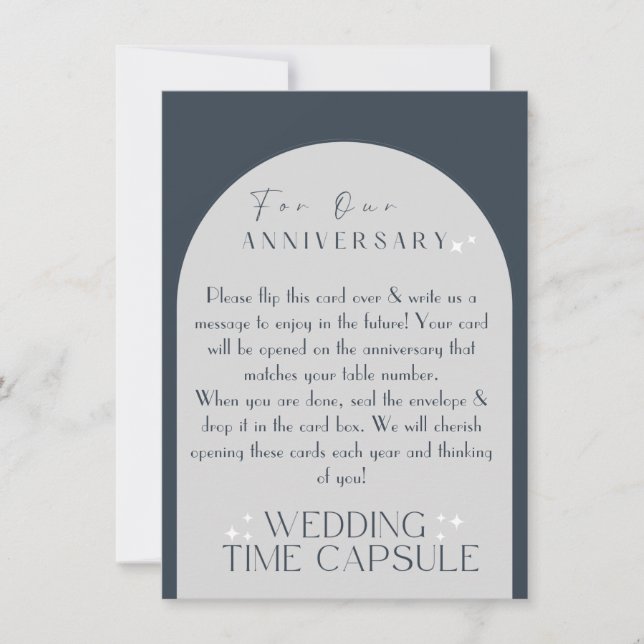 Cartes Pour Fêtes Annuelles Mariage Time Capsule Blue/Grey Card & Enveloppe (Devant)