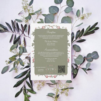 Cartes Pour Fêtes Annuelles Mariage vert Garden Sage Infos détail