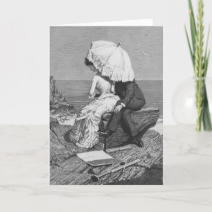 Cartes Pour Fêtes Annuelles Mariage vintage, les mariés de la plage