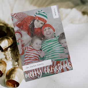 Cartes Pour Fêtes Annuelles MARIAH Black Easy Modern Family Photo Noël