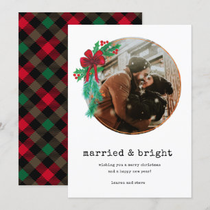 Cartes Pour Fêtes Annuelles Marié Bright Photo Nouveau Couple Noël