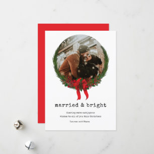 Cartes Pour Fêtes Annuelles Marié brillant nouveau premier Noël