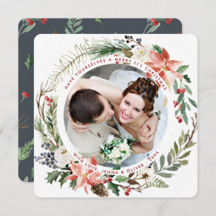 Cartes Pour Fêtes Annuelles Marié dans Joyeuse couronne de Noël