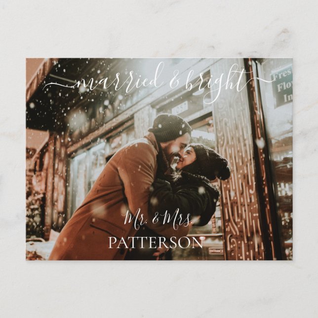 Cartes Pour Fêtes Annuelles Marié et brillant Kundenspezifische Foto (Devant)