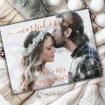 Cartes Pour Fêtes Annuelles Marié et brillant Kundenspezifische Schnee Foto<br><div class="desc">Marié et brillant Kundenspezifische Weihnachts-Foto-Karte mit Schneeflocken.</div>