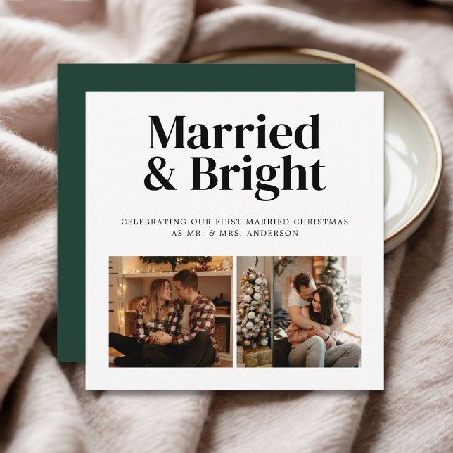 Cartes Pour Fêtes Annuelles Marié et brillant Nelwyhed Premier Noël 2 Photo (Créateur téléchargé)