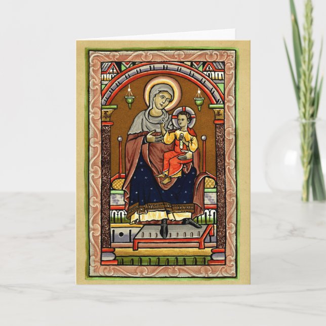 Cartes Pour Fêtes Annuelles Marie et Jésus (Devant)