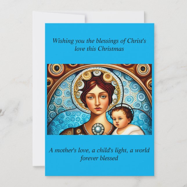 Cartes Pour Fêtes Annuelles Marie et Jésus Art de Noël et citation (Devant)