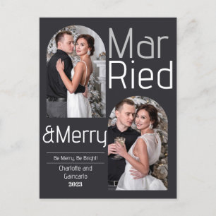 Cartes Pour Fêtes Annuelles Marié et Joyeux Joyeux Noël Nouveaux mariés Photo