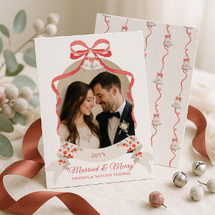Cartes Pour Fêtes Annuelles Marié et Joyeux Noël