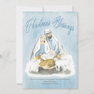 Cartes Pour Fêtes Annuelles Marie Joseph Jésus Bénédictions chrétiennes Noël