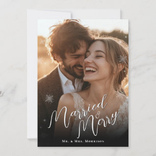Cartes Pour Fêtes Annuelles Marié & Joyeux Noël Weight Photo