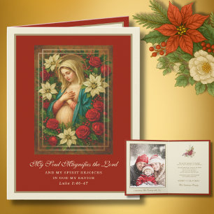 Cartes Pour Fêtes Annuelles Marie, Mère Attendant, Magnificat Écriture