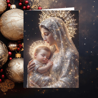 Cartes Pour Fêtes Annuelles Marie Mère & Enfant Jésus | Noël