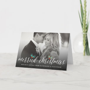 Cartes Pour Fêtes Annuelles Marié Noël Mr. Et Mme Photo Mariage moderne