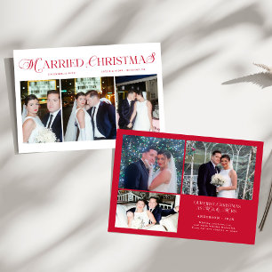 Cartes Pour Fêtes Annuelles Marié Noël Photo Couples nouvellement mariés Maria