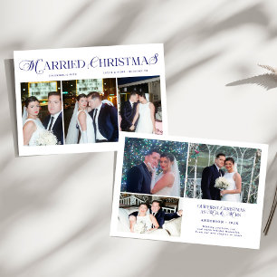 Cartes Pour Fêtes Annuelles Marié Noël Photo Couples nouvellement mariés Maria