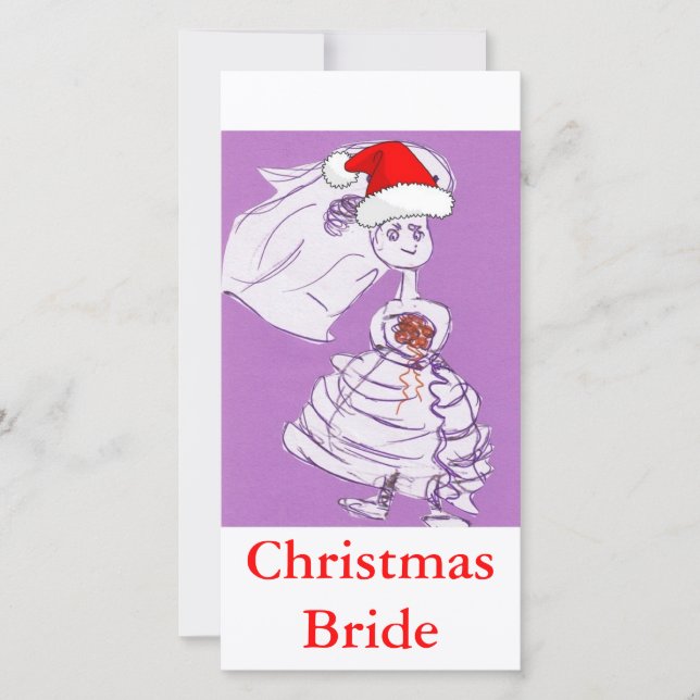 Cartes Pour Fêtes Annuelles Mariée de Noël (Devant)