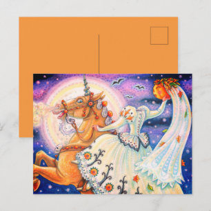 CARTES POUR FÊTES ANNUELLES MARIÉE DE SLEEPY HOLLOW, PALOMINO CAVALIER SANS TÊ