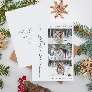 Cartes Pour Fêtes Annuelles Mariée et brillante première photo de Noël
