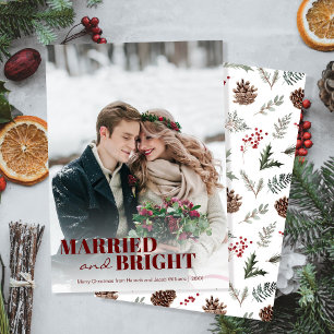 Cartes Pour Fêtes Annuelles Mariée et Noël brillant