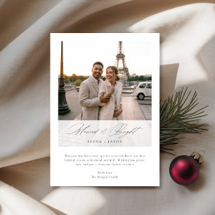 Cartes Pour Fêtes Annuelles Mariés & Brillant Écriture Élégante Photo de Nouve