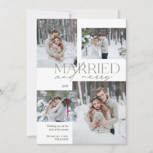 Cartes Pour Fêtes Annuelles Mariés et Gai Gingham Jeune Mariée