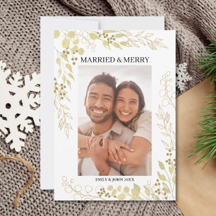 Cartes Pour Fêtes Annuelles Mariés et Gais Photo