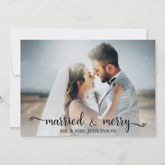 Cartes Pour Fêtes Annuelles Mariés & Joyeux  (Devant)