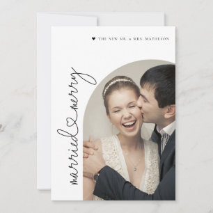 Cartes Pour Fêtes Annuelles Mariés & Joyeux Arche de photo de noël des jeunes 