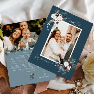 Cartes Pour Fêtes Annuelles Marine Bleu Vert Vintage Noël Deux photos