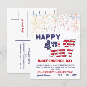Cartes Pour Fêtes Annuelles Marketing immobilier pour le 4 juillet Prospect