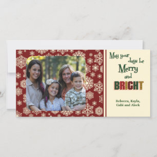 Cartes Pour Fêtes Annuelles Maroon Holiday Snowflakes